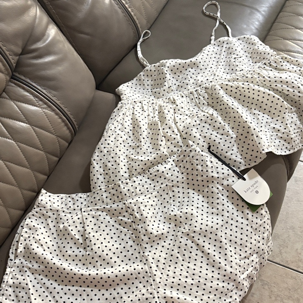 Kate Spade White and Black Polka Dot two pieces
